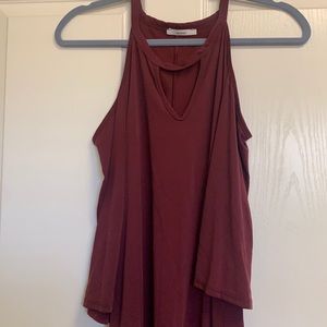 Acemi Maroon Open Shoulder Top